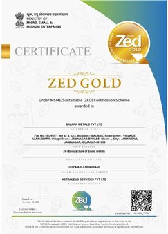 MSME Zed Gold Certificate awarded to balark