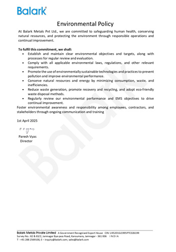 Environmental Policy
