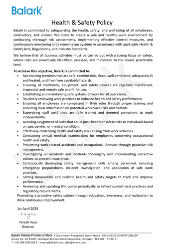 Health & Safety Policy