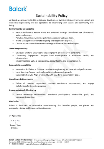 Sustainability Policy